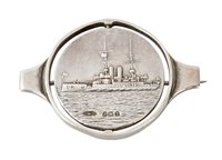 Lot 123 - A REVERSIBLE SILVER COMMEMORATIVE BROOCH FOR...
