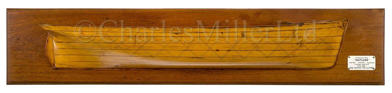 Lot 8 - AN INTERESTING BUILDER’S HALF-BLOCK MODEL FOR THE COMPOSITE TEA CLIPPER MAITLAND BUILT FOR JOHN KELSO BY WILLIAM PILE, SUNDERLAND, 1865