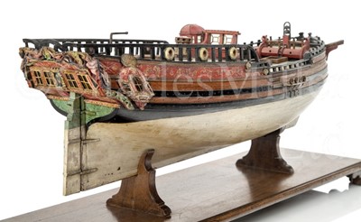Lot 174 - A 1:32 SCALE MID-18TH CENTURY DOCKYARD MODEL OF A YACHT FOR THE USE OF SENIOR DOCKYARD OFFICERS