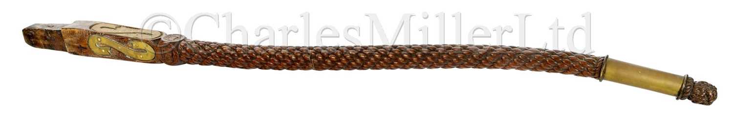 Lot 32 - A FINELY CARVED YACHT'S TILLER FROM THE PETREL R.Y.S, CIRCA 1852