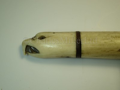 Lot 100 - Ø A 19TH CENTURY AMERICAN SAILORWORK WHALEBONE WALKING STICK