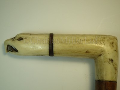 Lot 100 - Ø A 19TH CENTURY AMERICAN SAILORWORK WHALEBONE WALKING STICK