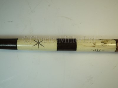 Lot 100 - Ø A 19TH CENTURY AMERICAN SAILORWORK WHALEBONE WALKING STICK