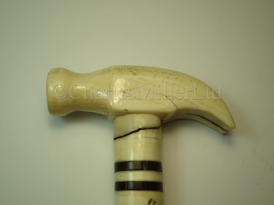 Lot 44 - Ø A 19TH CENTURY WHALEBONE AND MARINE IVORY SAILORWORK  WALKING STICK POSSIBLE FOR SHIPS CARPENTER