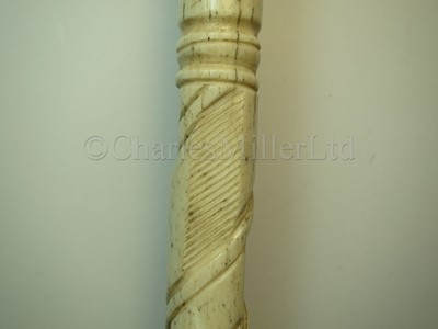 Lot 44 - Ø A 19TH CENTURY WHALEBONE AND MARINE IVORY SAILORWORK  WALKING STICK POSSIBLE FOR SHIPS CARPENTER