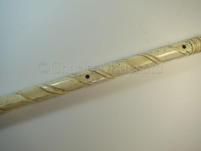 Lot 44 - Ø A 19TH CENTURY WHALEBONE AND MARINE IVORY SAILORWORK  WALKING STICK POSSIBLE FOR SHIPS CARPENTER