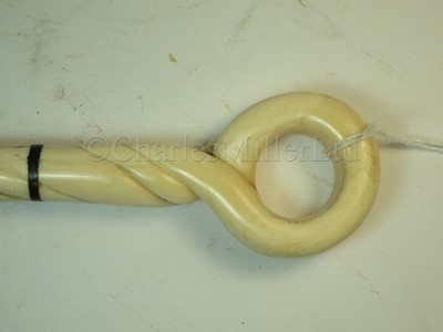 Lot 98 - Ø A 19TH CENTURY SAILORWORK MARINE IVORY WALKING STICK