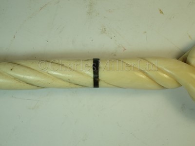 Lot 98 - Ø A 19TH CENTURY SAILORWORK MARINE IVORY WALKING STICK