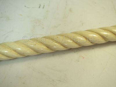 Lot 98 - Ø A 19TH CENTURY SAILORWORK MARINE IVORY WALKING STICK