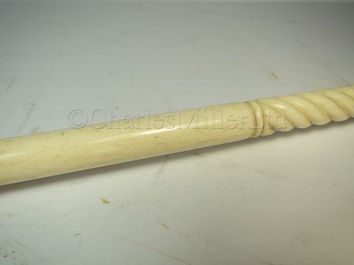 Lot 98 - Ø A 19TH CENTURY SAILORWORK MARINE IVORY WALKING STICK