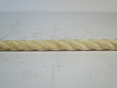 Lot 102 - Ø A 19TH CENTURY SAILORWORK WHALEBONE AND MARINE IVORY WALKING STICK