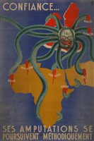 Lot 130 - A RARE VICHY FRANCE PROPAGANDA POSTER, CIRCA...