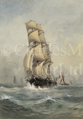 Lot 30 - HORACE X. BROWNE, BRITISH 19TH/20TH CENTURY A full rigged merchantman underway