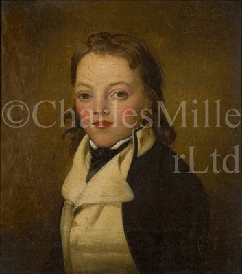 Lot 162 - ENGLISH SCHOOL, EARLY 19TH CENTURY A portrait of a Captain of three years seniority in undress uniform holding a telescope