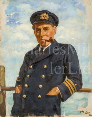 Lot 135 - JAMES MCBEY, (BRITISH, 1883-1959) : A portrait of an engineering officer of the Merchant Navy