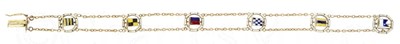 Lot 92 - A GOLD AND ENAMEL YACHT BRACELET