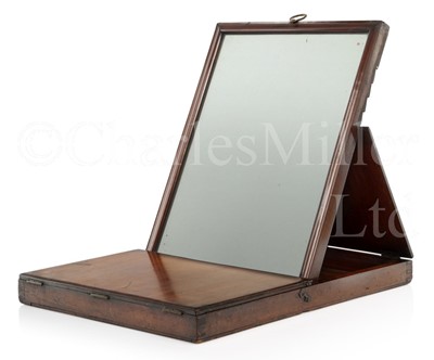 Lot 203 - A 19TH CENTURY CAMPAIGN MIRROR