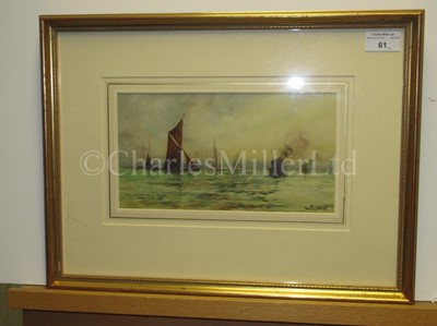 Lot 32 - WILLIAM MINSHALL BIRCHALL (BRITISH, 1884-1941) : Down channel with a good breeze; At the mouth of the Thames, war time
