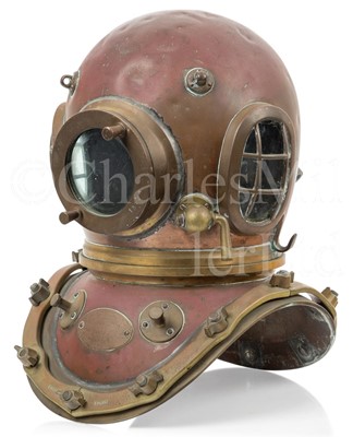 Lot 227 - A 12-BOLT DIVING HELMET BY SIEBE GORMAN & CO. LTD, LONDON