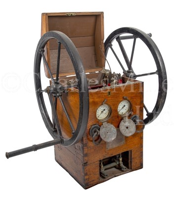 Lot 229 - A TWO-DIVER ADMIRALTY PATTERN DIVING PUMP BY SIEBE GORMAN & CO. LTD, LONDON, CIRCA 1920; and hose