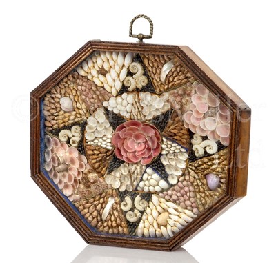 Lot 50 - A 19TH CENTURY SAILOR'S SHELLWORK VALENTINE