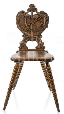 Lot 94 - AN ATTRACTIVE COLLAPSIBLE NAUTICAL OAK CHAIR, CIRCA 1890