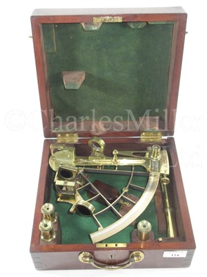 Lot 114 - A 7¼IN. RADIUS PRESENTATION VERNIER SEXTANT BY FRODSHAM & KEENE, LIVERPOOL, CIRCA 1892