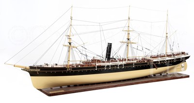 Lot 109 - A 1:64 SCALE STATIC DISPLAY MODEL OF THE PASSENGER CARGO LINER S.S. ANTONIO LOPEZ BUILT BY DENNY BROS. FOR COMPAÑÍA TRANSATLÁNTICA ESPAÑOLA, S.A., 1882