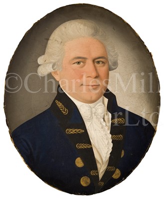 Lot 177 - ANGLO-INDIAN SCHOOL, LATE 18TH CENTURY : Portrait of an East India Company captain, circa 1780