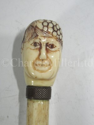 Lot 42 - Ø A 19TH CENTURY SAILORWORK WHALEBONE WALKING STICK