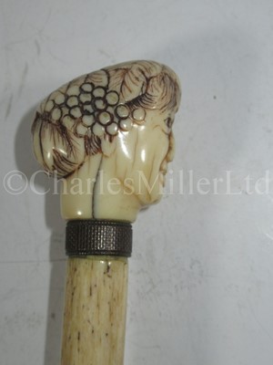 Lot 42 - Ø A 19TH CENTURY SAILORWORK WHALEBONE WALKING STICK