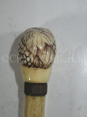 Lot 42 - Ø A 19TH CENTURY SAILORWORK WHALEBONE WALKING STICK