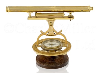 Lot 359 - AN IMPRESSIVE LACQUERED BRASS THEODOLITE BY JOSEPH HART, BIRMINGHAM, CIRCA 1800