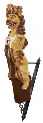 Lot 161 - AN 18TH CENTURY STYLE ADMIRALTY LION PATTERN FIGUREHEAD, MODERN