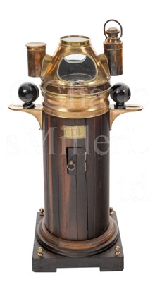 Lot 128 - A KELVIN PATTERN YACHT BINNACLE COMPASS