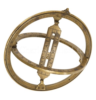 Lot 336 - AN 18TH CENTURY UNIVERSAL EQUINOCTIAL RING DIAL