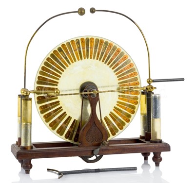 Lot 378 - A 19TH CENTURY WIMSHURST-PATTERN ELECTRICAL MACHINE