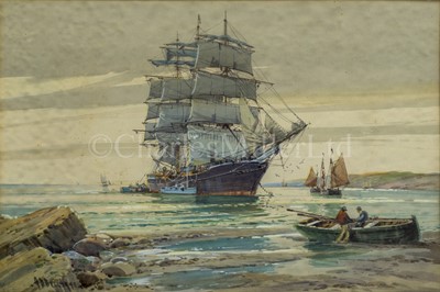 Lot 16 - A.D. BELL (BRITISH, 1884-1966); The race home; Awaiting the tide and two others