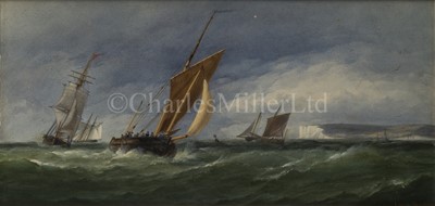 Lot 22 - CHARLES TAYLOR JNR. (BRITISH, Fl. 1841-1883) - Mixed shipping off the Seven Sisters, South Coast
