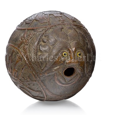 Lot 40 - A FINELY CARVED NAPOLEONIC PERIOD BUGBEAR COCONUT