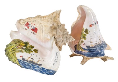 Lot 138 - A SEASHELL PAINTED BY FRANK BARNES (NEW ZEALAND, 1859-1941), CIRCA 1930