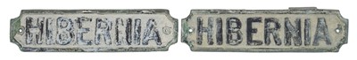 Lot 162 - A PAIR OF LIFEBOAT NAME PLAQUES FROM HIBERNIA, CIRCA 1920