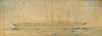 Lot 229 - AN ADMIRALTY PROFILE DRAWING FOR THE ROYAL YACHT VICTORIA & ALBERT III, CIRCA 1897