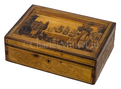 Lot 43 - A MARINE STRAW WORK BOX, FRENCH, CIRCA 1830