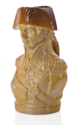 Lot 214 - A RARE SALT GLAZE CHARACTER JUG OF NELSON, BY DOULTON, CIRCA 1850