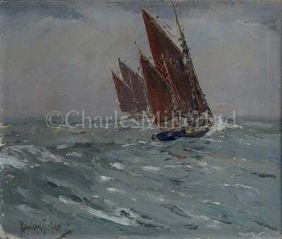 Lot 1 - ROWLAND FISHER (BRITISH, 1885–1969) - Lowestoft smacks