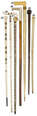 Lot 46 - A SAILORWORK WHALEBONE GOING ASHORE STICK, 19TH CENTURY