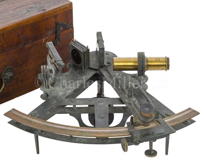 Lot 346 - A DOUBLE-FRAMED SEXTANT BY CHARLES SHEPHERD, LONDON, CIRCA 1850