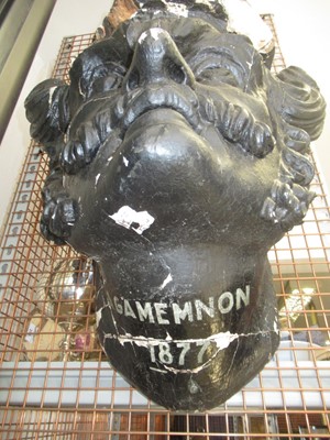 Lot 64 - THE HEAD OF H.M.S. AGAMEMNON'S FIGUREHEAD, HELLYER WORKSHOPS, CIRCA 1852