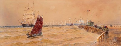 Lot 4 - THOMAS BUSH HARDY (1842-1897) - COMING UP TO CALAIS